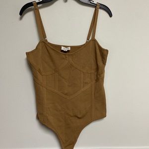Lelis Women’s Tan Bodysuit Sleeveless Size M